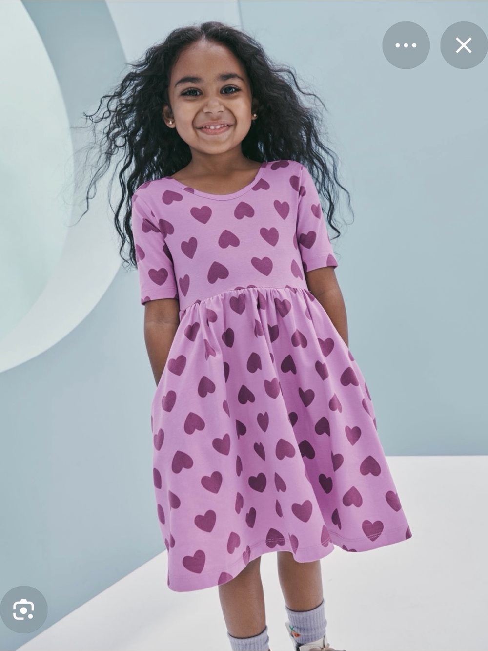 Hanna Andersson Lilac Dress with Dark Purple Hearts